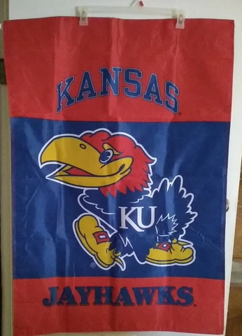 Kansas University Jayhawks Large Flag Banner 42" x 30 " Double Sided New Cover