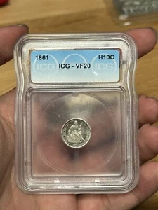 1861 Liberty Seated Half Dime ICG VF20 Nice Toning 🌈 - Picture 1 of 5
