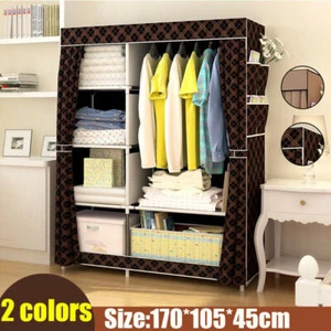 Portable Clothes Closet Wardrobe Storage Organizer with Breathable Fabric Closet - Picture 1 of 12