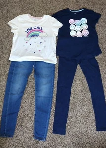 NEU 4-teilig LOVE IS ALL AROUND 2 T-Shirt Aufkleber, Jeans, Leggings 14-16 Outfit-Sets - Bild 1 von 3