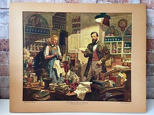 Vintage Print - DEAN CORNWELL - THE FATHER OF AMERICAN PHARMACY - Wyeth Inc. - Imagen 1 de 12