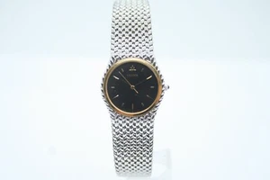 [NEAR MINT] SEIKO Credor 1271-0060 Quartz 18KT Bezel Black Dial Ladies Watch - Picture 1 of 12