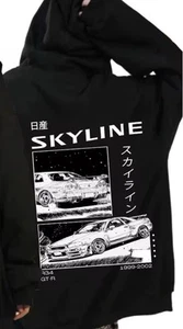 Sudadera con capucha Initial D R34 Skyline con cremallera negra - Imagen 1 de 6