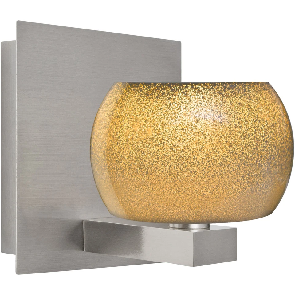 Besa Lighting 1WF-KENOGD-SN Keno 1 Light Satin Nickel Vanity Light Wall Light - Image 1 of 1