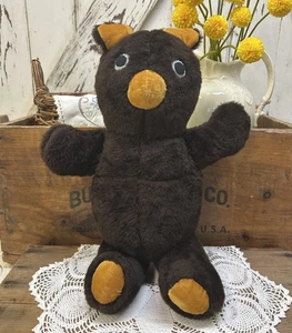 Dark Brown Teddy Bear Gold Vintage 19.5” Plush Stuffed Childs Toy Handmade? - Picture 1 of 5