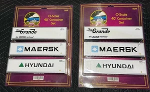 M.T.H. Electric Trains 40' O-Scale Container Set Rio Grande, Maersk and Hyundai - Picture 1 of 14