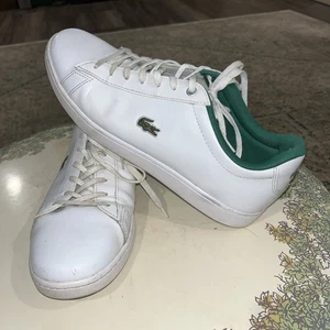 LACOSTE BLANCO Para hombres Talla 11 Carnaby Cancha Tenis Zapatos Tenis 2001 Y2K De Colección - Imagen 1 de 10