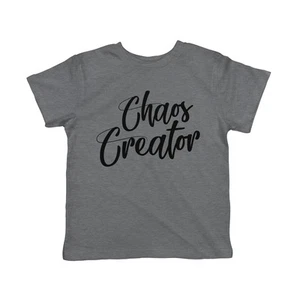 Toddler Chaos Creator T Shirt Funny Trouble Maker Baby Infant T Shirt Kids Gift - Picture 1 of 7