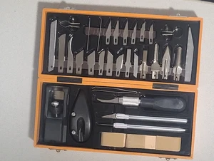 X-Acto Woodcarving Cutting Set In Plastic Box Includes Sander PLZ READ - Picture 1 of 4