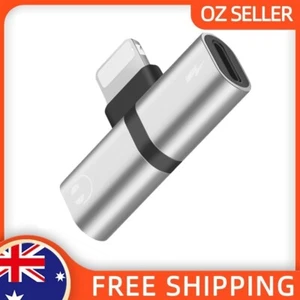 Dual Audio Headphone Adapter Charger Splitter for iPhone 14 13 12 11 Pro X Max - Picture 1 of 9