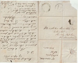 1842 UDC BISHOPS AUCKLAND & BARNARDS CASTLE CDS 8/- EINE WOCHE RELIEF GEORGE LIDDLE - Bild 1 von 2