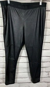 Karl Lagerfeld Womens Size L Black Pants Faux Leather - Picture 1 of 5