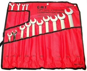 Set di chiavi combinate SAE standard 14 pezzi set di chiavi combinate V Grove da 3'8" a 1-1/4" DFS. - Foto 1 di 2