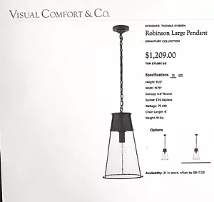 Visual Comfort Pendant Light Lg Clear Glass & Bronze Finish $550ea. 1 of 2 avail - Picture 1 of 4