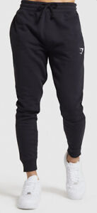 Gymshark Crest Joggers - Size Small, Black, Brand New