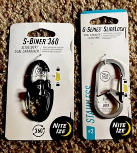 Nite Ize S-Biner 360 SlideLock doppia girevole + moschettoni SlideLock serie G #3 - Foto 1 di 6