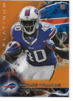 2015 Topps Platinum Football Orange Refractor Karlos Williams RC Bills - Image 1 of 2
