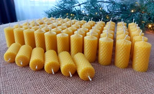 72 pcs BEST CHOISE Beeswax Pillar Candles 100% Pure Bees Wax Candles Wedding - Picture 1 of 10