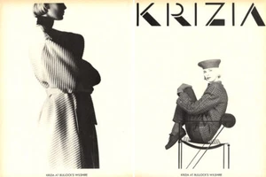1986 Krizia Giovanni Gastel moda 3 páginas anuncio de revista - Imagen 1 de 2
