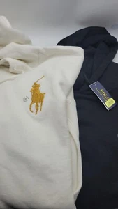 Nuevo con etiquetas Polo Ralph Lauren Big Pony Para hombres Sudadera con Capucha Pullover Polar Blanco Negro 0008 - Imagen 1 de 5