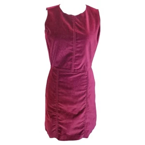 Gap Women’s Velvet Burgundy Sleeveless Short Shift Dress Size 10 Lined Pockets - Picture 1 of 5