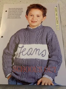 VINTAGE CREATIVE NEEDLES PATTERN - SCHOOLS OUT - KNITTED IN DK - Picture 1 of 3