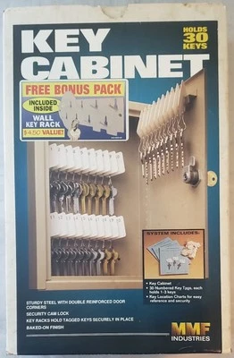 30 Key Cabinet MMF Industries Locking Steel Wall Mounting Numbered Tags - Image 1 of 4