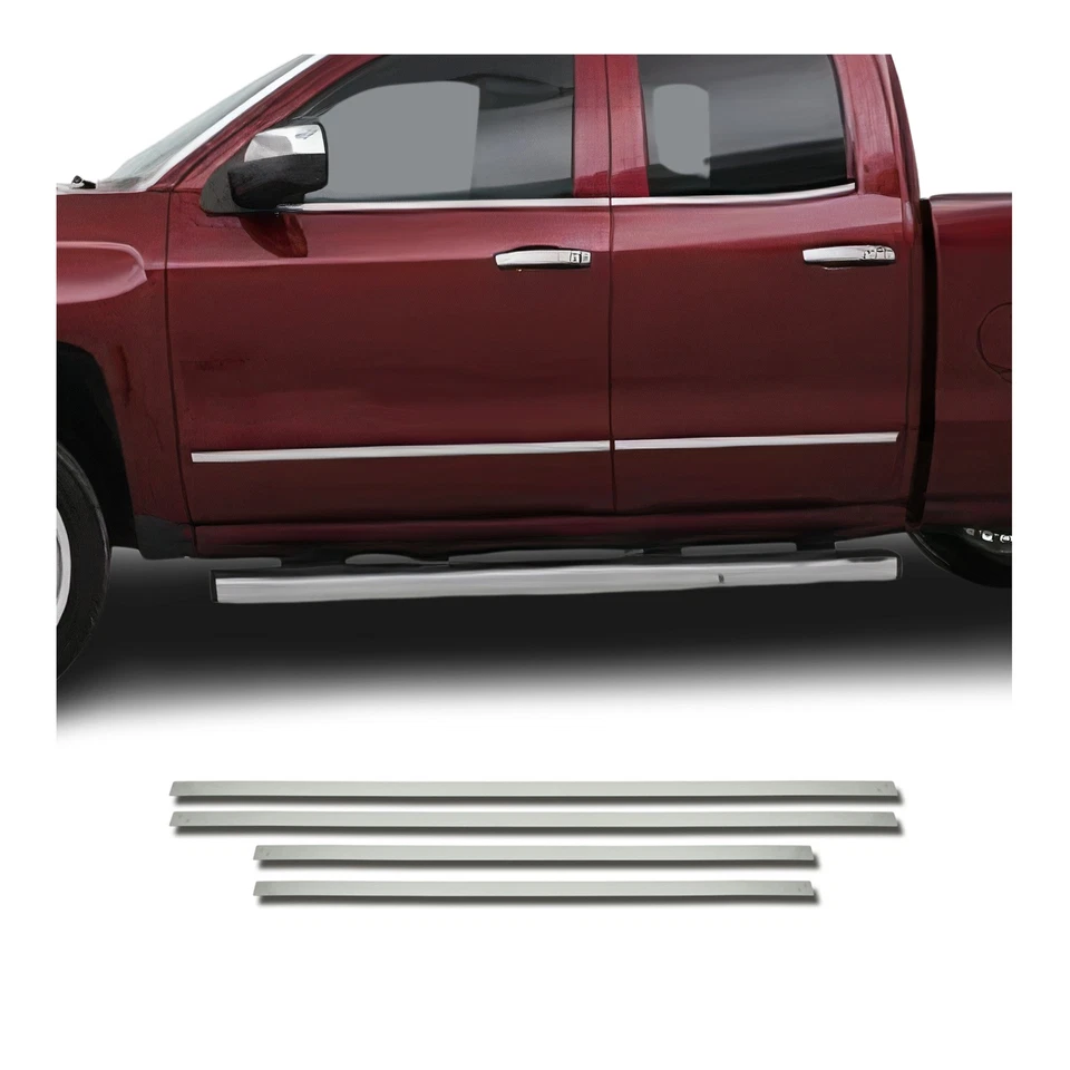Moldura de puerta lateral para Chevrolet Silverado 1500/2500/3500HD doble cabina 2014-19 Foto 1 de 4