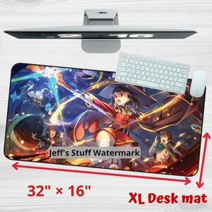 Waifu Megumin Desk Mat Konosuba Geek Anime Manga Large Game Keyboard Mouse Pad - Picture 1 of 9