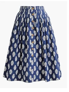 NWT J. Crew Pleated button-front midi skirt in Antique Navy MSRP: $110 Sz Small - Picture 1 of 7