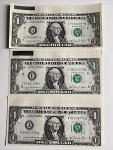 Error 3 1981/A $1 CHICAGO /Richmond/Boston UNCUT SHEET UNC SUPER RARE! - Picture 1 of 2