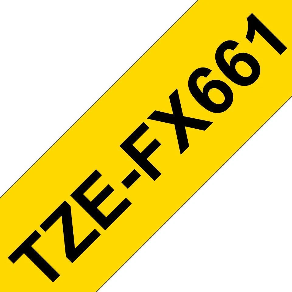 Brother TZEFX661 nastro per etichettatrice TZ (Brother TZEFX661 Black on Yellow - Imagen 1 de 1
