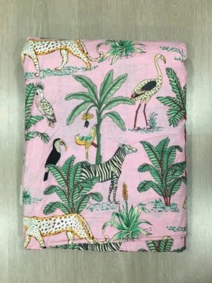 25 Yard Hand Block Print Handmade Cotton Indian Natural Sanganeri Print Fabric - Image 1 of 3