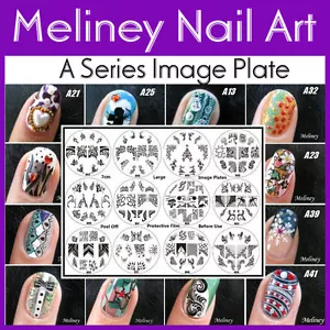 Elige 1 - Placa de imagen serie A para estampar diseños de arte en uñas metal redondo XL - Imagen 1 de 42