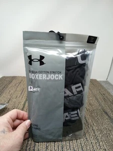 Under Armour UA Boys' BoxerJock Sz. YSM 3 Pack Only Cotton Stretch Youth BK Gray - Picture 1 of 5