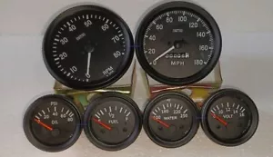 Smiths Kit- Elec Temp + Oil + Fuel + Volt +Speedo +Tacho 100 mm Black Bezel - Foto 1 di 3