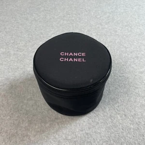 Chance Chanel Bag Black Small 5x5 Circular CC Cosmetics Makeup Travel School - Picture 1 of 10