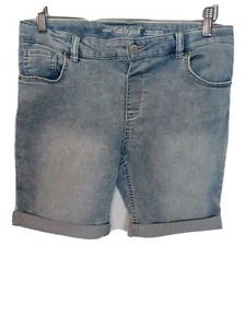 Cat & Jack Girls Soft Light Wash Denim Jean Bermuda Ultimate Stretch Shorts, XL - Picture 1 of 6