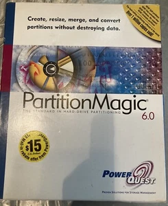 partitionmagic 6.0 by power quest cd-rom Original Box CIB w/Book & Paperwork - Picture 1 of 5