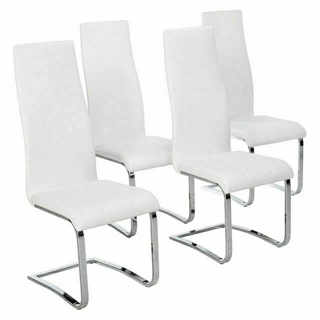 Coaster Anges High Back Dining Chairs Black And Chrome Set Of 4- 100515WHT
