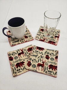 Forest Animal Woodsy Cloth Coasters (Set of 4) - Picture 1 of 3