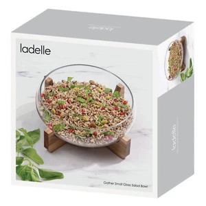 Gather Small Glass Salad Bowl With Trivet - Picture 1 of 3