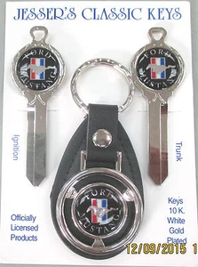 Black Mustang Pony Deluxe Classic White Gold Keys Set 1967 1968 1969  NOS - Picture 1 of 5