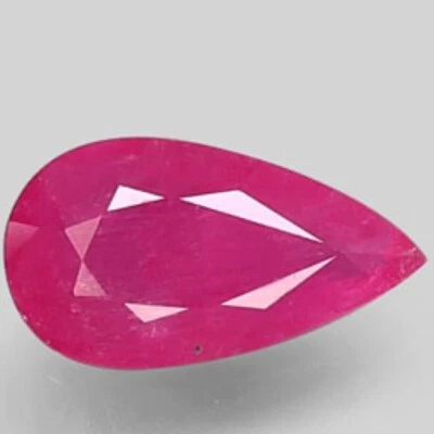 1.00Ct 100% Natural Pinkish Red Ruby Mozambique Heated Pear Shape Loose Gemstone - Image 1 of 3