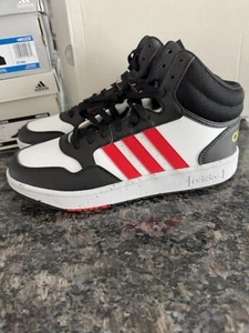 Adidas Hoops Mid 3.0 Kids Size 7 White Red Basketball Shoes Sneakers HR0227 - Picture 1 of 5