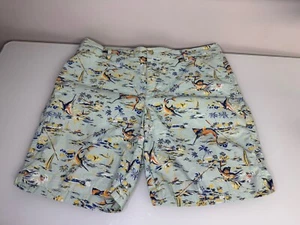 Mens Chaps Chino Shorts Size 38 Stretch Fish Marlin All Over Print  - Picture 1 of 6
