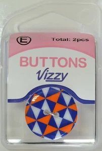 Vizzy Buttons, 2 Hole 23mm, Multicolour, Packet of 2 Buttons, HB5836.53 - Picture 1 of 1