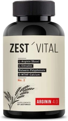 ZESTONICS L Arginin Base L Citrullin u.v.m. 240 Kapseln | 18 Nährstoffe - ZEST'VITAL©