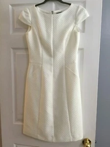 Lauren Ralph Lauren Ivory Dress Sz 2 Short Sleeve Textured - Bild 1 von 6