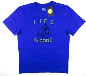 Life is Good Mens Medium Blue T-Shirt Golf Pump Putt Tee Shirt Classic Fit SS - Picture 1 of 6